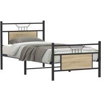Berkfield Home Bed Frame without Mattress Sonoma Oak 90x200 cm Engineered Wood in Brown