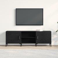 TV Cabinet Black Oak 150x30x50 cm Engineered Wood