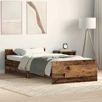 Berkfield Home Bed Frame without Mattress Old Wood 75x190 cm Engineered Wood in Brown