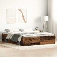 Berkfield Home Bed Frame without Mattress Old Wood 150x200 cm Engineered Wood in Brown