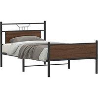 Berkfield Home Bed Frame without Mattress Brown Oak 100x190 cm Engineered Wood