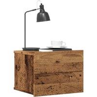 Berkfield Home Wall-mounted Bedside Cabinet Old Wood 40x32x30 cm in Brown | Size: 40 x 32 x 30 cm