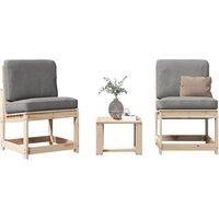 Berkfield Home 3 Piece Garden Lounge Set Solid Wood Pine in Brown