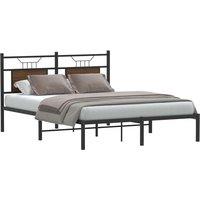 Bed Frame without Mattress Brown Oak 140x200 cm Engineered Wood