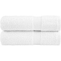 Berkfield Home Premium Hand Towels SOLUND 2pcs White 50x100cm 600gsm