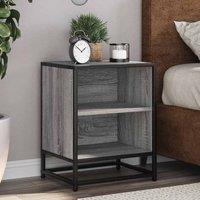 Berkfield Home Bedside Cabinets 2 pcs Grey Sonoma 40x31x50 cm Engineered Wood & Metal | Size: 40 x 31 x 50 cm