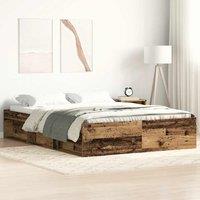 Berkfield Home Bed Frame without Mattress Old Wood 120x190cm Small Double Engineered Wood in Brown