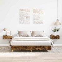 Berkfield Home Bed Frame No Mattress Smoked Oak 150x200 cm King Size Engineered Wood in Brown