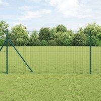 Fence Posts 26 pcs Green ?32 mm 170 cm Galvanised Steel