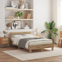 Berkfield Home Oak Bed Frame Artisan oak Solid oak wood 135 x 190 cm Durable in Brown