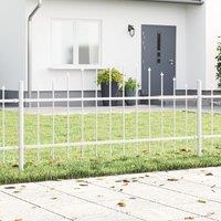 Garden Fence with Hoop Top White 3.4x0.75 m Steel