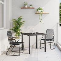 Berkfield Home 3 Piece Garden Dining Set Black PVC Rattan