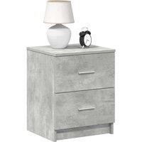 Berkfield Home Bedside Cabinets 2 pcs with 2 Drawers Concrete Grey 40x36x50 cm in Brown | Size: 40 x 36 x 50 cm