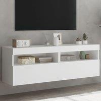 Berkfield Home TV Wall Cabinets with LED Lights 2 pcs White 60x30x40 cm | Size: 60 x 30 x 40 cm