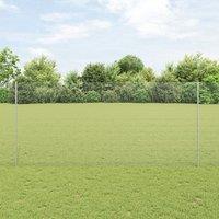 Berkfield Home Welded Wire Fence with 10 U Posts Silver 1.4x10 m Steel