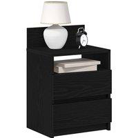 Bedside Cabinet with 2 Drawers Black 40x33x60 cm