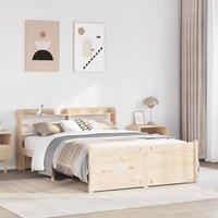 Berkfield Home Bed Frame with Headboard without Mattress 135x190 cm Double in Brown