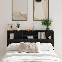Berkfield Home Headboard Cabinet in Black Oak - 160x19x103.5 cm Made from Engineered Wood