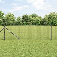 Berkfield Home Fence Posts with Spike 26 pcs 32 mm 60 cm Galvanised Steel in Grey