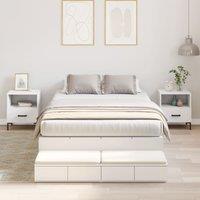 Storage Bed Frame White Engineered wood 120 x 190 cm