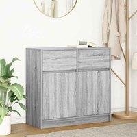 Berkfield Home Sideboard with Drawer Grey Sonoma 80x34x76 cm Engineered Wood | Size: 80 x 34 x 76 cm