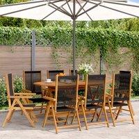 Berkfield Home Reclining Garden Chairs 8 pcs Black Solid Wood Acacia