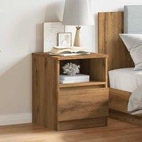 Berkfield Home Bedside Cabinet Artisan Oak 40x40x50 cm Engineered Wood in Brown | Size: 40 x 40 x 50 cm