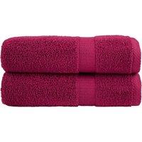 Berkfield Home Premium Shower Towels SOLUND 2pcs Bordeaux 70x140cm 600gsm in Red