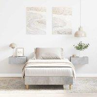 Bed Frame No Mattress Concrete Grey 75x190 cm Small Single Engineered Wood