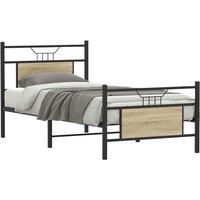 Bed Frame without Mattress Sonoma Oak 75x190 cm Small Single Engineered Wood