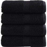 Berkfield Home Premium Soap Towels SOLUND 4 pcs Black 30x30 cm 600 gsm