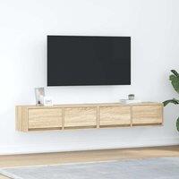 Berkfield Home TV Cabinets 2 pcs Sonoma Oak 80x31x25.5 cm Engineered Wood in Brown