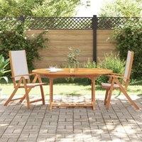 Berkfield Home Folding Garden Chairs 2 pcs Solid Wood Acacia & Textilene in Brown