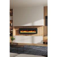 H&O Direct 50 Inch Electrical Fireplace with Remote, 12 Vibrant Flame Colours, Adjustable Heating Modes, & Safety Features in Black