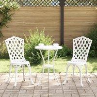 3-Piece White Cast Aluminum Garden Bistro Set
