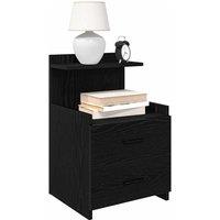 Berkfield Home Bedside Cabinet with 2 Drawers Black 40x36.5x62 cm