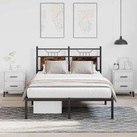 Bed Frame without Mattress Smoked Oak 120x200 cm Engineered Wood