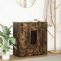 Berkfield Home Sideboard with Drawers & Doors Smoked Oak 70.5x34x74.5 cm in Brown
