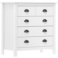 Berkfield Home Sideboard Hill White 79x40x80 cm Solid Pine Wood | Size: 79 x 40 x 80 cm