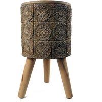 Pegdev 40cm x 21.5cm Zandi Fibreglass Planter, Indoor or Outdoor Pot in Natural | Size: 40 cm x 21.5 cm