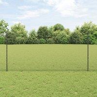 Berkfield Home Garden Fence Set Set of 2 Grey Powder-Coated Steel 25 x 1.2 m