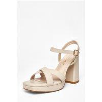 Quiz Women's Nude Wide Fit Platform Heels | Size: 6