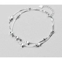 Orsa May Women's Sterling Silver Layered Star Bracelet | Size: 18.5 cm