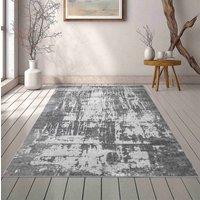 Desire Rugs Serenity Modern Abstract Abrasion Area Rug - Contemporary Style for Living Room, Bedroom or Hallway in Grey | Size: 60 cm x 220 cm