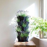 Nicoman Garden Central 5 Tier Black Stackable Planter Trio Pot