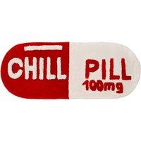 Mooky Mats Chill Pill Bath Runner - Long Bath Mat Rug in Red