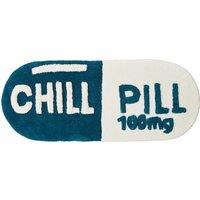 Mooky Mats Chill Pill Bath Runner - Long Bath Mat Rug in Teal