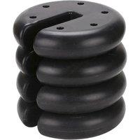 Home Source Gazebo Boulder Weight Set of 4 Black Rounded PE Material Waterproof