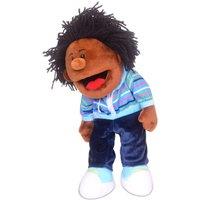 Fiesta Crafts Boy (dark skin) Hand Puppet with Moving Mouth & Arms