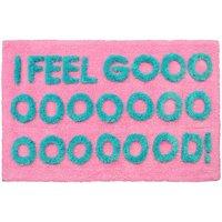 Mooky Mats I Feel Good Slogan Bath Mat in Fuchsia